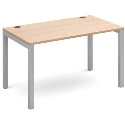 Rectangular Straight Single Desk with Beech Coloured Melamine & Steel Top and Silver Frame 4 Legs Connex 1200 x 800 x 725 mm