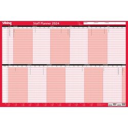 Viking Staff Planner Wall Mounted 2024 Landscape Red English 91 x 61 cm