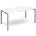 Rectangular Single Desk with White Melamine Top and Silver Frame 4 Legs Adapt II 1600 x 800 x 725mm