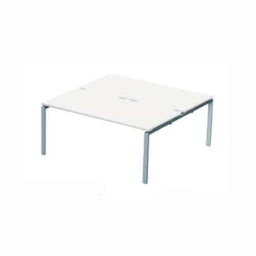 Rectangular Back to Back Desk with White Melamine Top and Silver Frame 4 Legs Adapt II 1600 x 1600 x 725mm