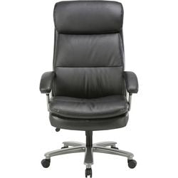 Realspace Basic Tilt Executive Chair with Fixed Armrest and Seat Zeus Bonded Leather Black