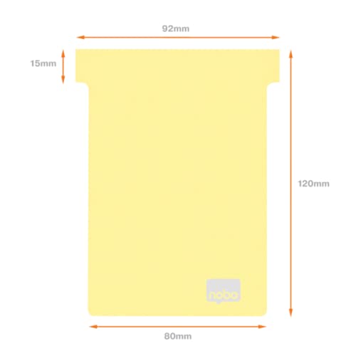 Nobo Size 3 Printable T-Cards Yellow Pack of 20