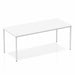 Dynamic Rectangular Straight Table White MFC Box Frame Leg Silver Frame Impulse 1800 x 800 x 725mm