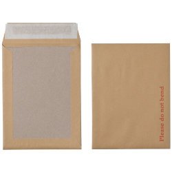 Office Depot Board Back Envelopes C6 Peel and Seal 190 x 140mm Plain 115 gsm Brown Pack of 125