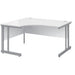 Corner Left Hand Design Ergonomic Desk with White MFC Top and Silver Frame Adjustable Legs Momento 1400 x 1200 x 725 mm