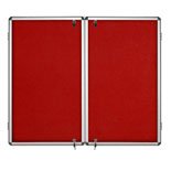 Bi-Office Enclore Indoor Lockable Notice Board Non Magnetic 32 x A4 Wall Mounted 183 (W) x 123 (H) cm Red