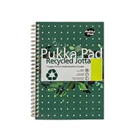 Pukka Pad Notebook Jotta A5 Ruled Spiral Bound Cardboard Hardback Green Perforated 110 Pages Pack of 3