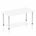 Dynamic Rectangular Straight Table White MFC Post Leg Silver Frame Impulse 1600 x 800 x 725mm