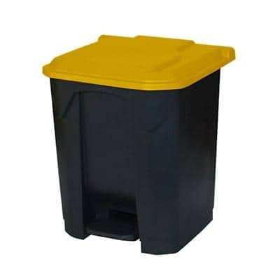 GPC Pedal Bin Grey with Yellow Lid 30L