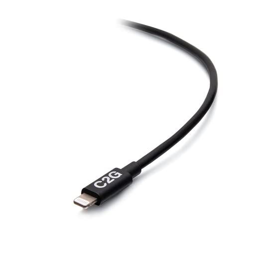 C2G 10ft (3m) USB-C Male to Lightning Male Sync and Charging Cable - Black - Lightning cable - 24 pin USB-C male to Lightning male - 3.05 m - black - USB Power Delivery (20W), up to 480 Mbps