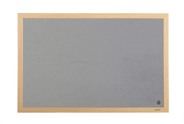 Bi-Office Earth Notice Board Non Magnetic Wall Mounted Felt 240 (W) x 120 (H) cm MDF (Medium-Density Fibreboard) Grey