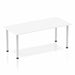 Dynamic Rectangular Straight Table White MFC Post Leg Silver Frame Impulse 1800 x 800 x 725mm