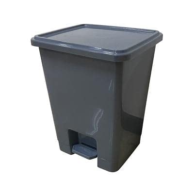 GPC Set of 3 Grey Pedal Bins, 15L