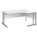 Corner Right Hand Design Ergonomic Desk with White MFC Top and Silver Frame Adjustable Legs Momento 1600 x 1200 x 725 mm