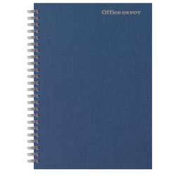 Office Depot Notebook A5 Ruled Spiral Bound Cardboard Hardback Blue Perforated 160 Pages 80 Sheets