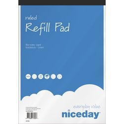 Niceday Notepad Adhesive A4+ Ruled Paper Soft Cover Blue Perforated 160 Pages 80 Sheets Pack of 5