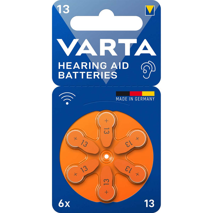 Varta Zinc-Air Battery PR48 - 1.45 V DC, 6-Blister, Hearing Aid, Hearing Aid - Orange