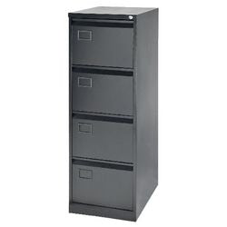 Bisley Filing Cabinet with 4 Lockable Drawers AOC4 Foolscap 470 x 622 x 1321mm Black