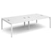 Dams International Rectangular Double Back to Back Desk with White Melamine Top and White Frame 4 Legs Connex 2800 x 1600 x 725mm