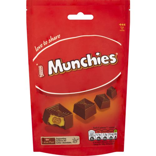 Nestlé Munchies Milk Chocolate Bag No Artificial Colours, Flavours or Preservatives 104g