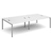 Dams International Rectangular Double Back to Back Desk with White Melamine Top and Silver Frame 4 Legs Connex 2800 x 1600 x 725mm