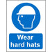 Mandatory Sign Wear Hard Hats Vinyl 20 x 15 cm