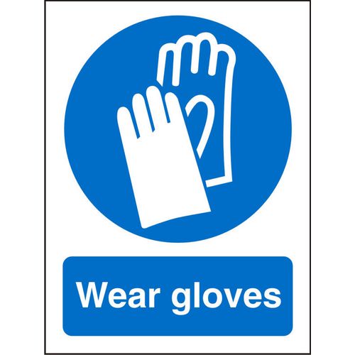 Mandatory Sign Gloves vinyl Blue, White 20 x 15 cm