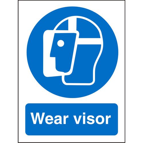 Mandatory Sign Visor Plastic Blue, White 20 x 15 cm