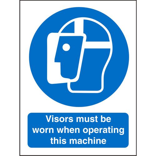 Mandatory Sign Visors vinyl Blue, White 20 x 15 cm