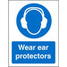 Mandatory Sign Wear Ear Protectors Vinyl Blue, White 20 x 15 cm