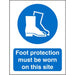 Mandatory Sign Foot Protection Plastic 30 x 20 cm