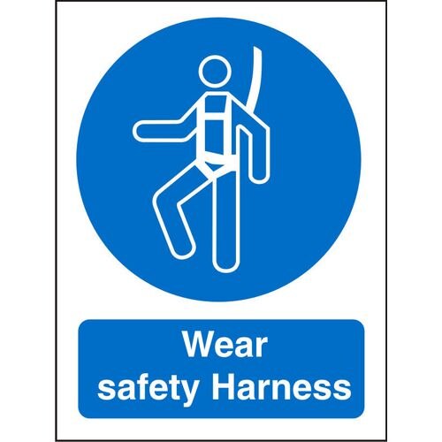 Mandatory Sign Wear Safety Harness Plastic 20 x 15 cm