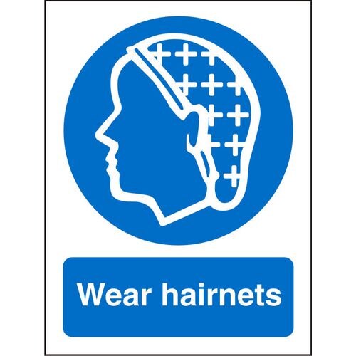 Mandatory Sign Wear Hairnets Vinyl 30 x 20 cm