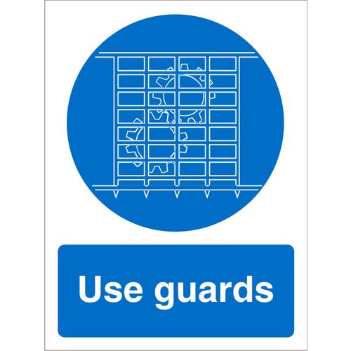 Mandatory Sign Use Guards vinyl 20 x 15 cm