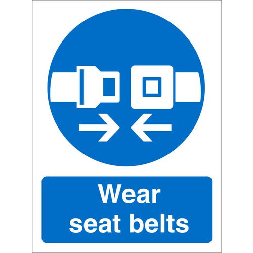 Mandatory Sign Seat Belts vinyl 30 x 20 cm