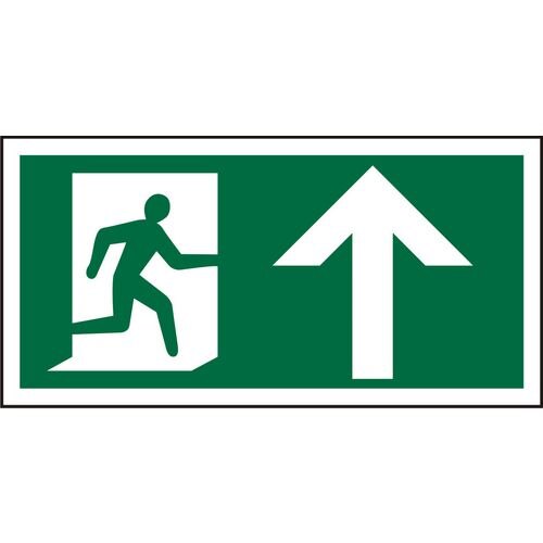 Fire Exit Sign with Up Arrow Plastic 15 x 30 cm