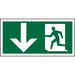 Fire Exit Sign with Down Arrow Plastic 15 x 30 cm