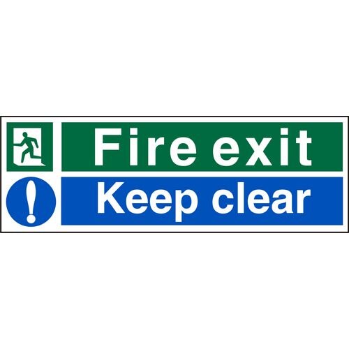 Exit Sign Keep Clear Plastic 10 x 30 cm