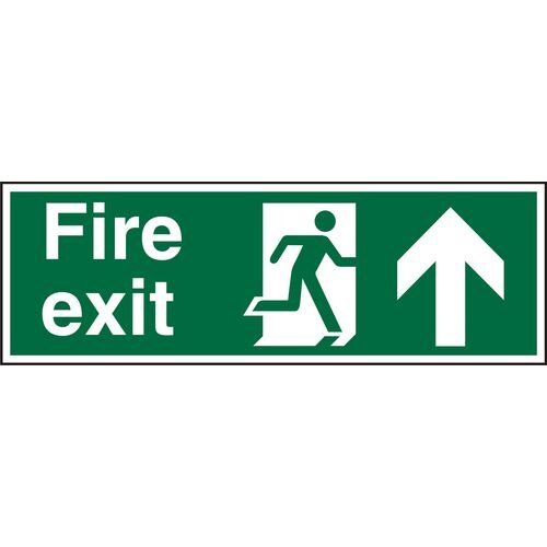 Fire Exit Sign with Up Arrow Plastic 20 x 60 cm