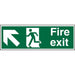 Fire Exit Sign with Up Left Arrow Vinyl 10 x 30 cm