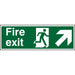 Fire Exit Sign Up Right Arrow Vinyl 10 x 30 cm