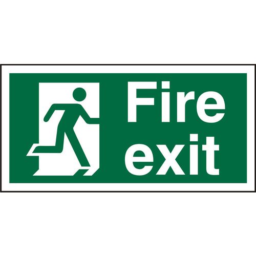 Fire Exit Sign with Right Arrow Plastic 10 x 20 cm