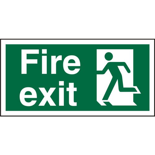 Fire Exit Sign with Left Arrow Vinyl 10 x 20 cm