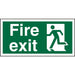 Fire Exit Sign with Left Arrow Plastic 10 x 20 cm