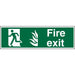 Fire Exit Sign with Left Arrow Self Adhesive Plastic Green 20 x 60 cm