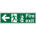 Fire Exit Sign with Left Arrow Vinyl 15 x 45 cm