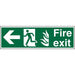 Fire Exit Sign with Left Arrow Vinyl 20 x 60 cm