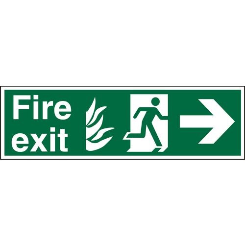 Fire Exit Sign with Right Arrow Vinyl 20 x 60 cm