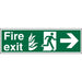 Fire Exit Sign with Right Arrow Vinyl 20 x 60 cm