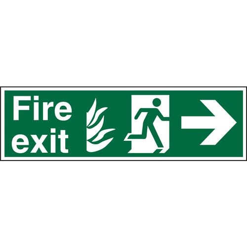 Fire Exit Sign with Right Arrow Plastic 20 x 60 cm